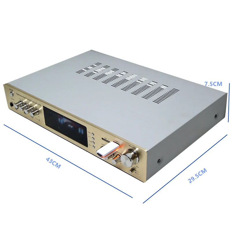 Amplificateur Audio stéréo avec Bluetooth AOP-P10, 5.1 canaux, HIFI, Home cinéma, numérique, karaoké, KTV, avec entrée Microphone USB SD