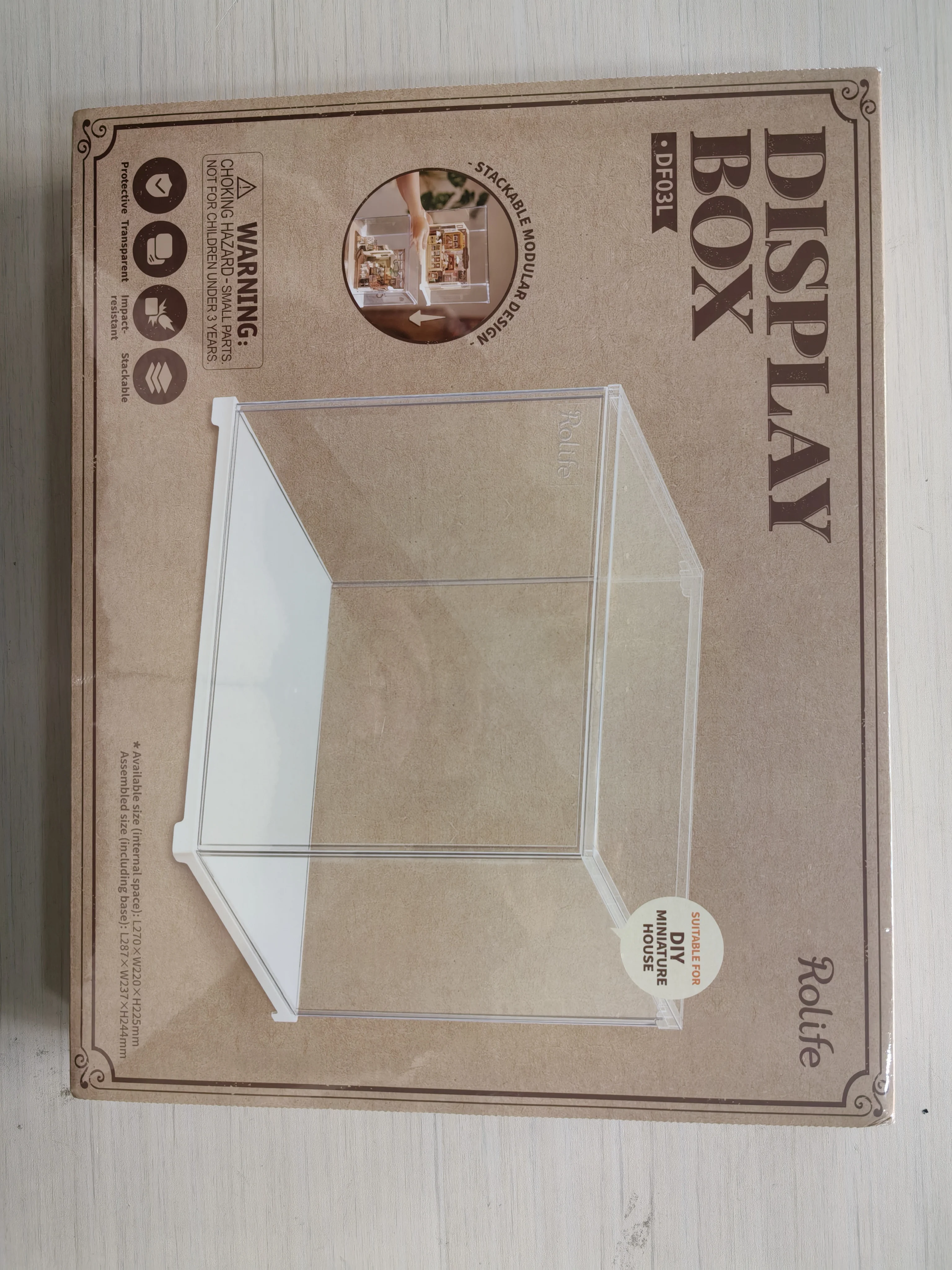 Robotime Rolife Dust Proof for All Miniature House Dollhouse Display Box Home Decoration Easy to Assembly