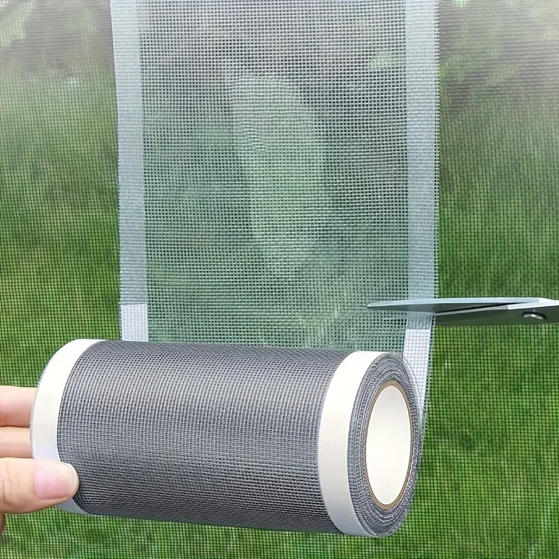 Selbstklebendes Reparaturband für Fenstergitter, aus Glasfasergewebe, wasserdicht, zum Reparieren von Moskitonetzgittern an Fenstern und Türen. – Detail 1