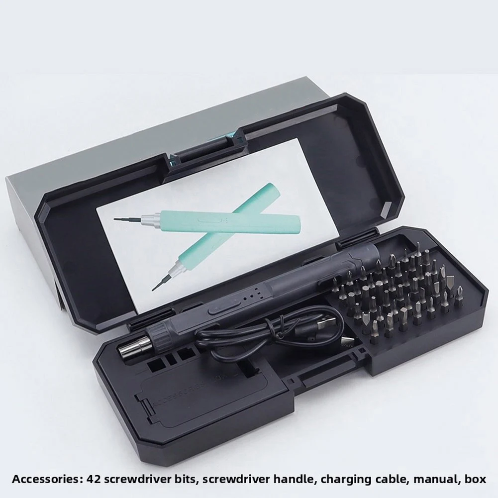 Compact Electric Screwdriver Set 42 In 1 With Strong Magnetic Tips And 800mAh Battery For Home DIY Repair