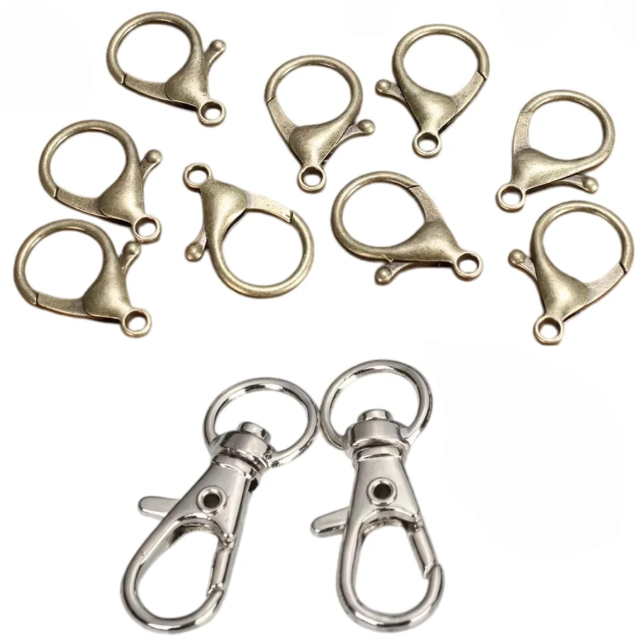 Fishing Hook Size - 30 ชิ้น/ล็อตหัวใจขนาดใหญ่ Antique Bronze Lobster BUCKLE
