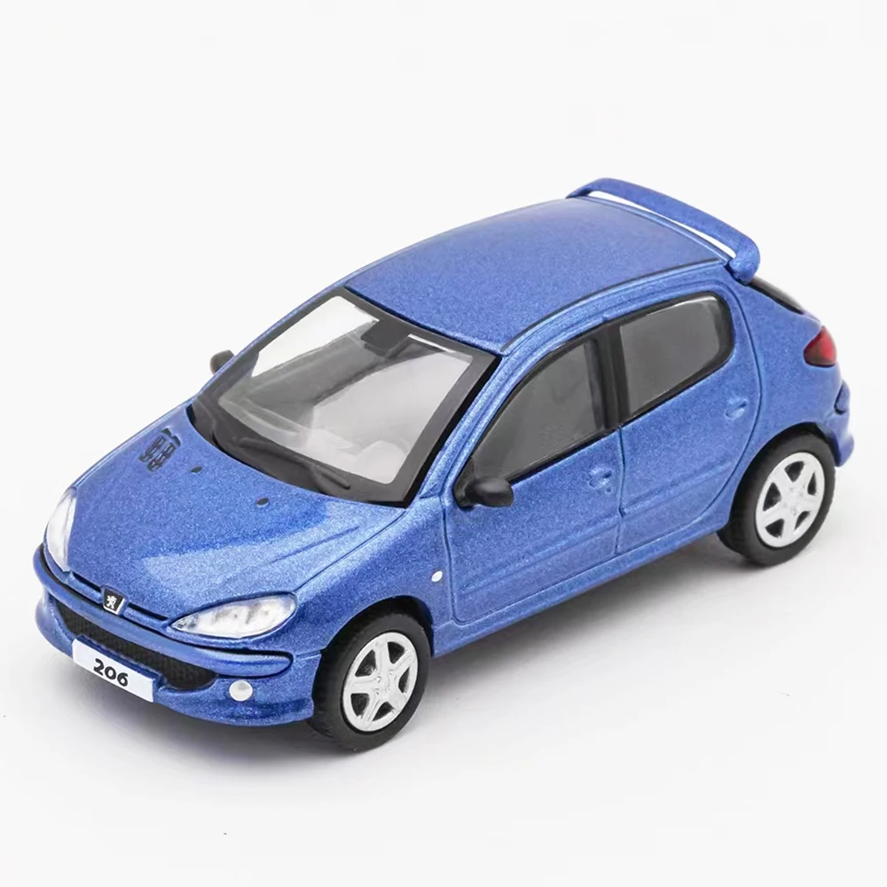 DCT 1/64 206 Model Car Vintage Vehicle Hatchback Diecast Car Collection Toy Station Vehicle Gift For Adults With Display Case