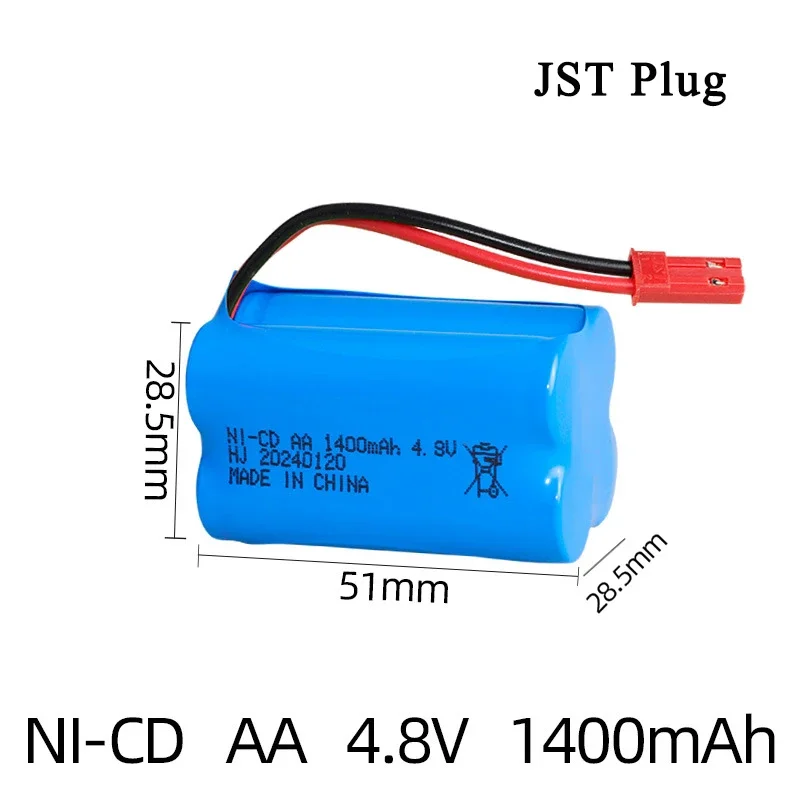 Paquete de batería AA de 4,8 V y 1400mAh con cargador para juguetes Rc, coches, tanques, camiones, Robots, pistolas, barcos, baterías recargables NI-CD