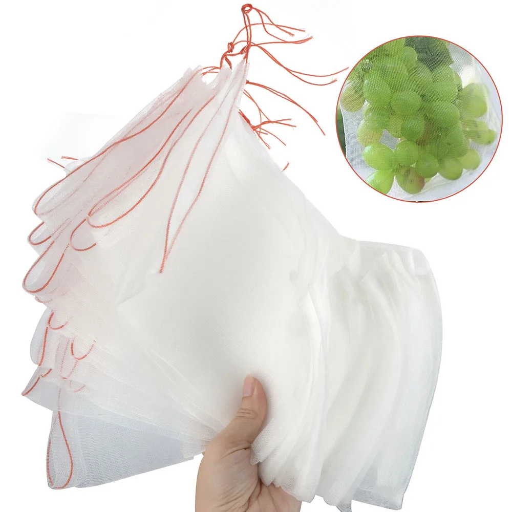 

20/100Pcs White Garden Insect Barrier Net Protect Bags Plant Seed Carrier Bag Fruit Mosquito Bug Barrier Birds Control Nets