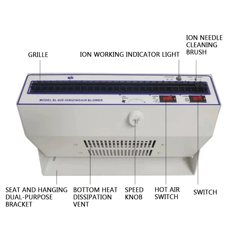 SL-028 Anti-Static Horizontal Ion Fan Negative Ion Static Eliminator Industrial Anti-Static Ion Fan