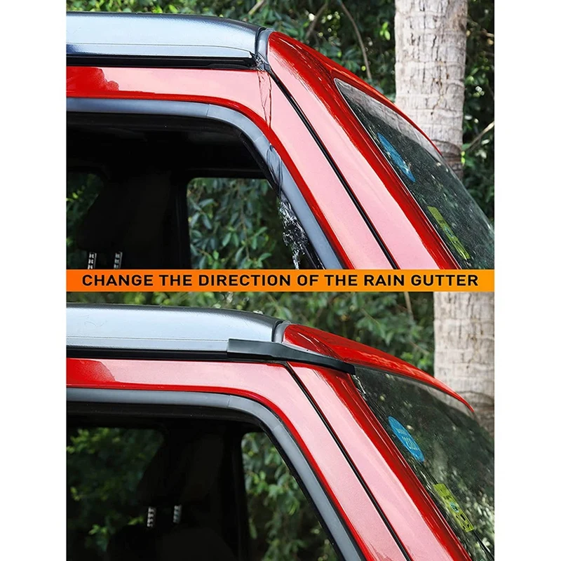 Upgraded Version Rain Gutter Extensions, Rain Groove Diverter, For 18-21 Jeep Wrangler JL JLU Gladiator JT