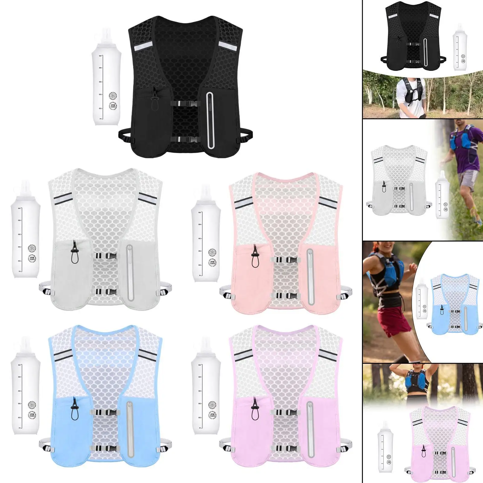 

Легкий дышащий рюкзак-жилет для бега и велоспорта с карманами для телефона, большой вместимостью и прочной конструкцией для мужчин и женщин