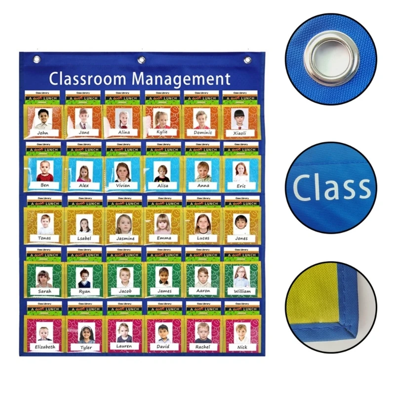 Classroom Management Pocket Chart Organization Center Pocket Chart for Preschool Homeschool, Back to School Supplies