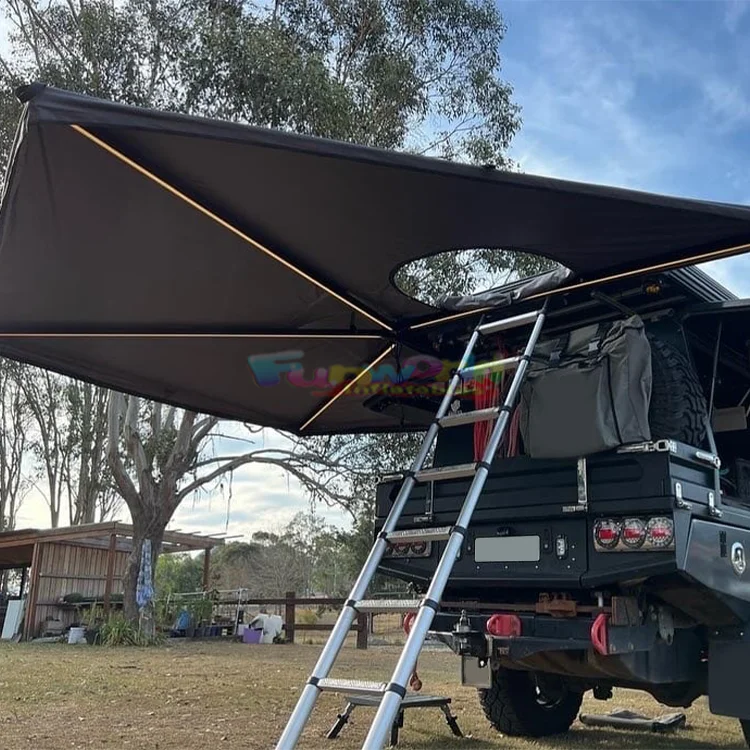

High Quality Factory Car Side 180 270 Degree Awning Free Standing Outdoor Tent Led 4x4 Offroad 270 Awning Free Standing For Car