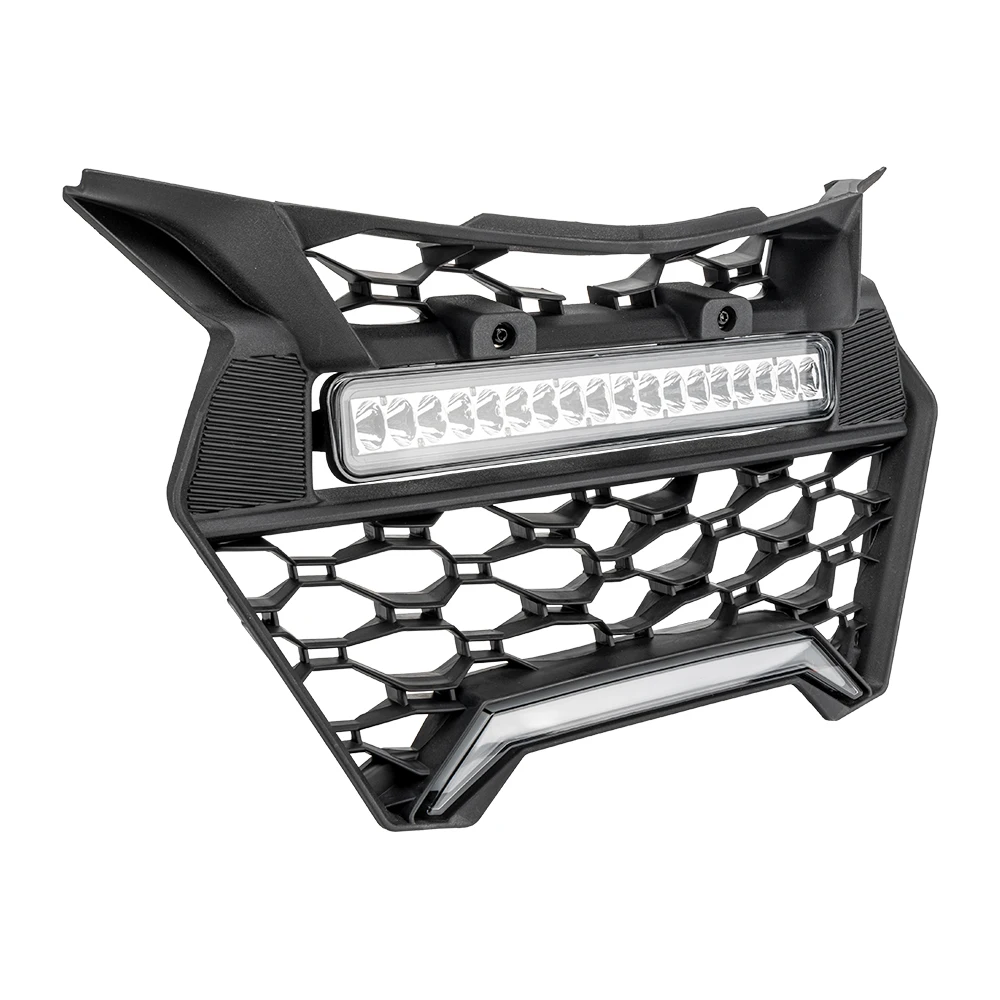 

Front Grille with LED Light Bars For Can-Am Maverick R & R MAX X RS IP67 Waterproof Mesh Grill with High-Brightness Dual Lights