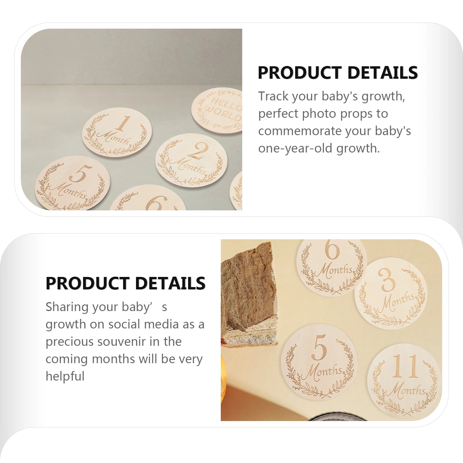 

14 шт. детские карты роста ребенка, карты с вехами на день рождения, знак, реквизит для фотосъемки новорожденных, хаки