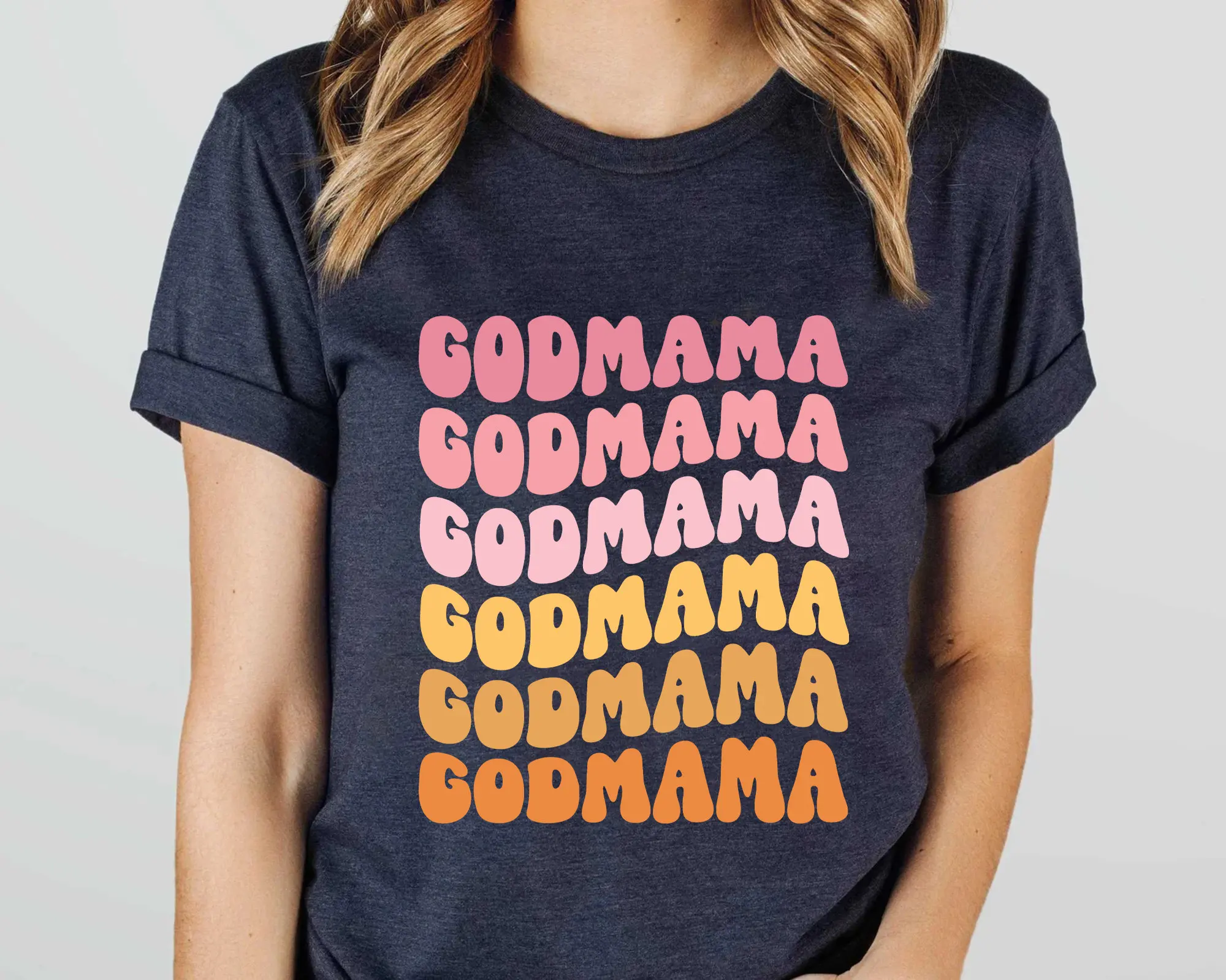 Retro Godmother T Shirt For Mother'S Day Cute Godmama Baptism From Goddaughter God Mother Proposal Godmom