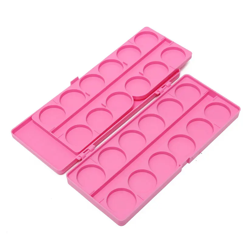 24 Grids Nails Color Palette Acrylic Mixing Color Drawing Pallet UV Gel Polish Painting Plate Nail Art Display Manicure Tools