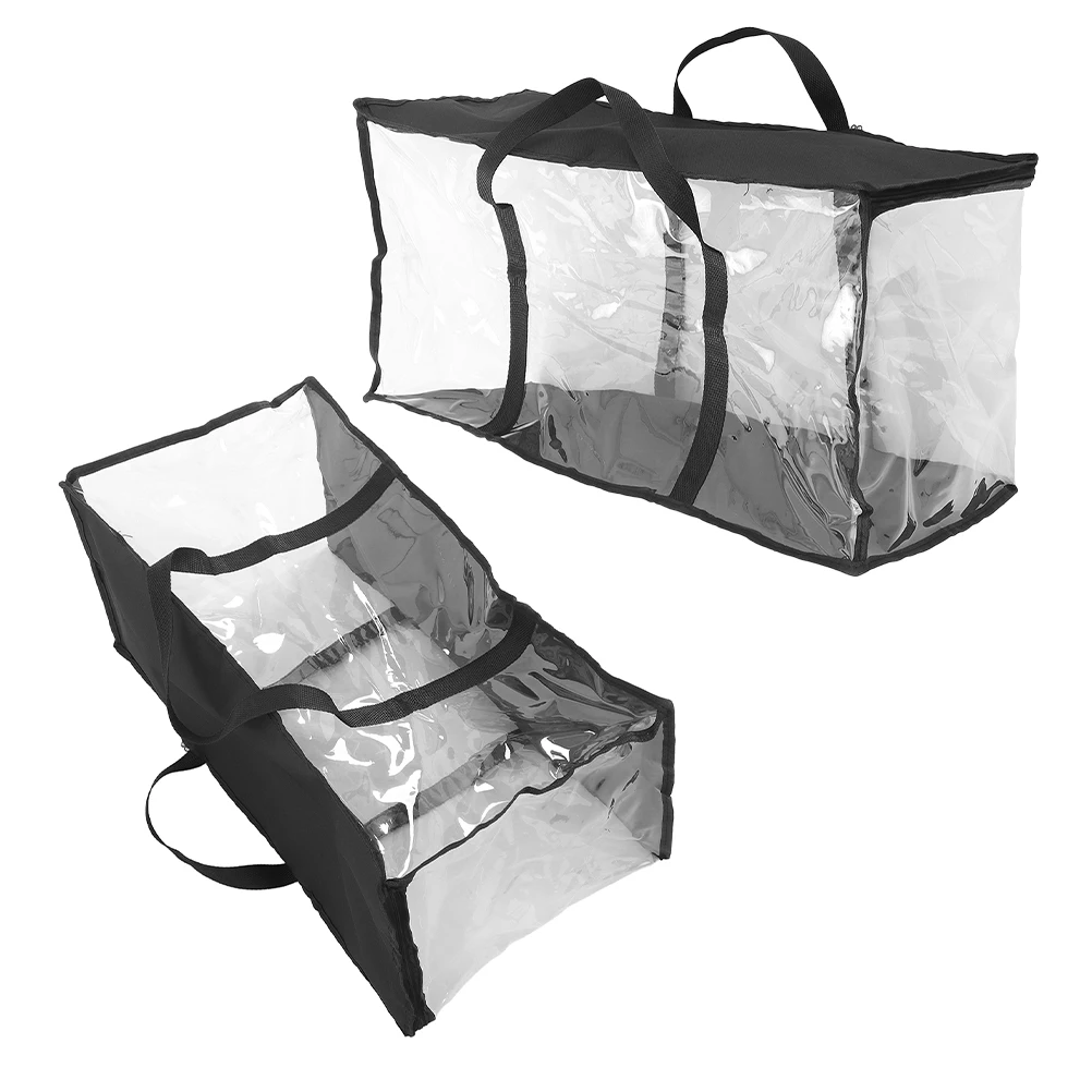 

2 Pcs Transparent Waterproof Storage Bag Document Folder Backpack Clear Book Bags Heavy Duty