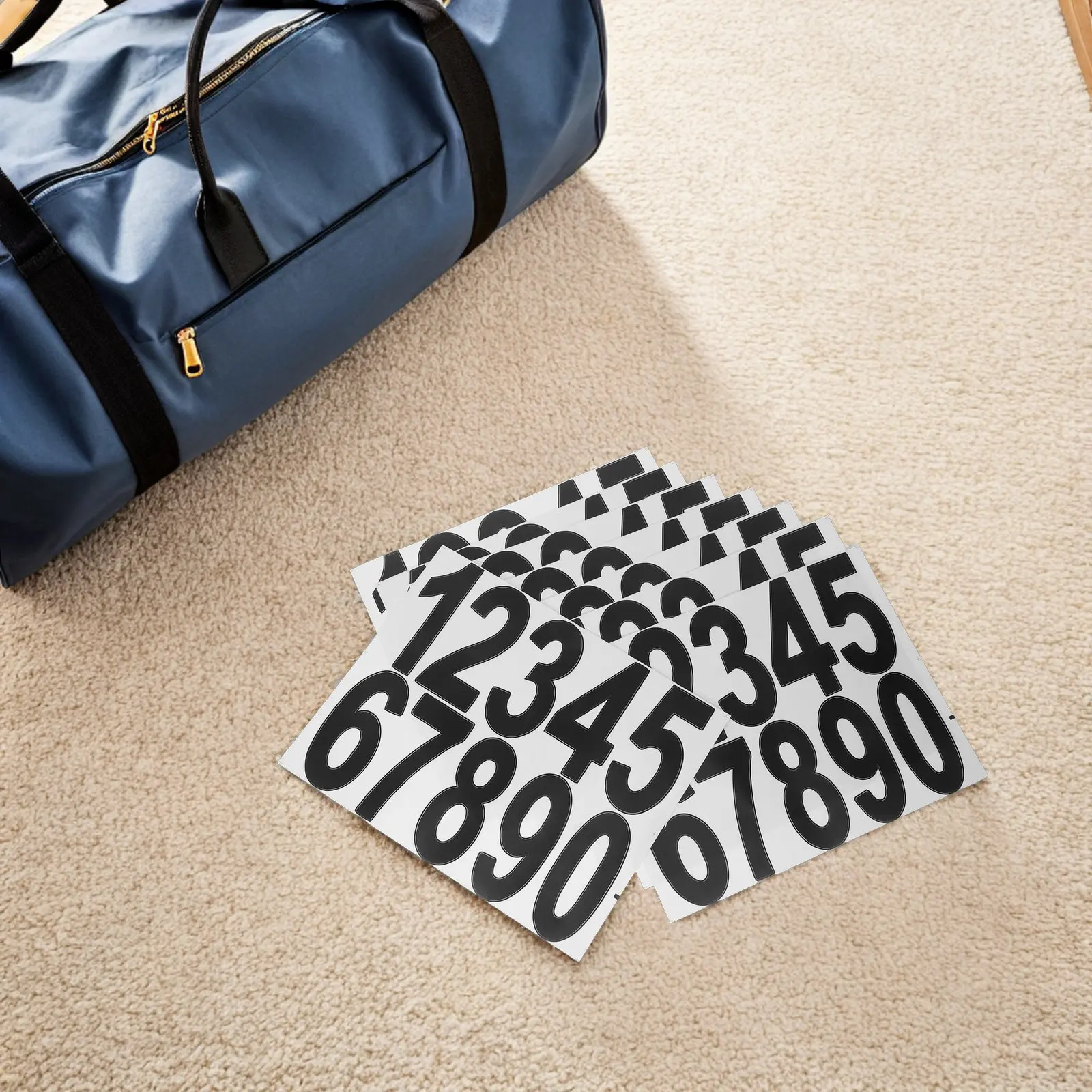 8Sheets Hollow-Out Self Adhesive Address Number Stickers Waterproof Sunproof for Mailbox Door Window Exterior Clear