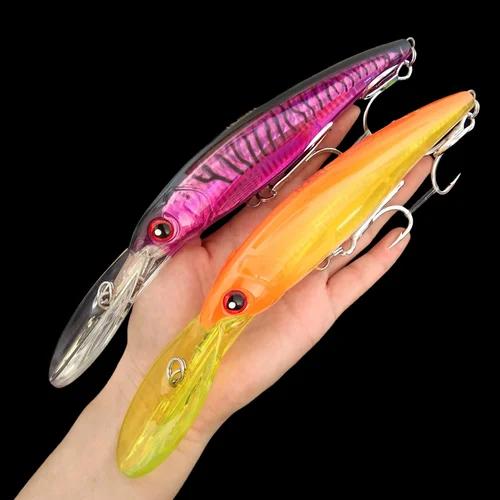 NOEBY 2 uds 14cm 53g 16cm hundimiento lento señuelo de pesca de curricán Minnow Wobbler cebo duro accesorios de aparejos de pesca artificiales