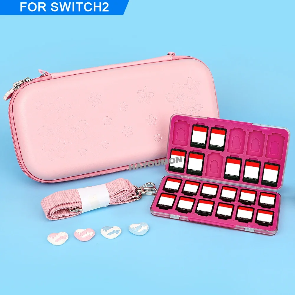 

3in1 2025 NEW Hard PU Storage Carrying Case Portable Bag for Switch 2 Console with Thumbstick Grip Cover 24in1 Game Card Case