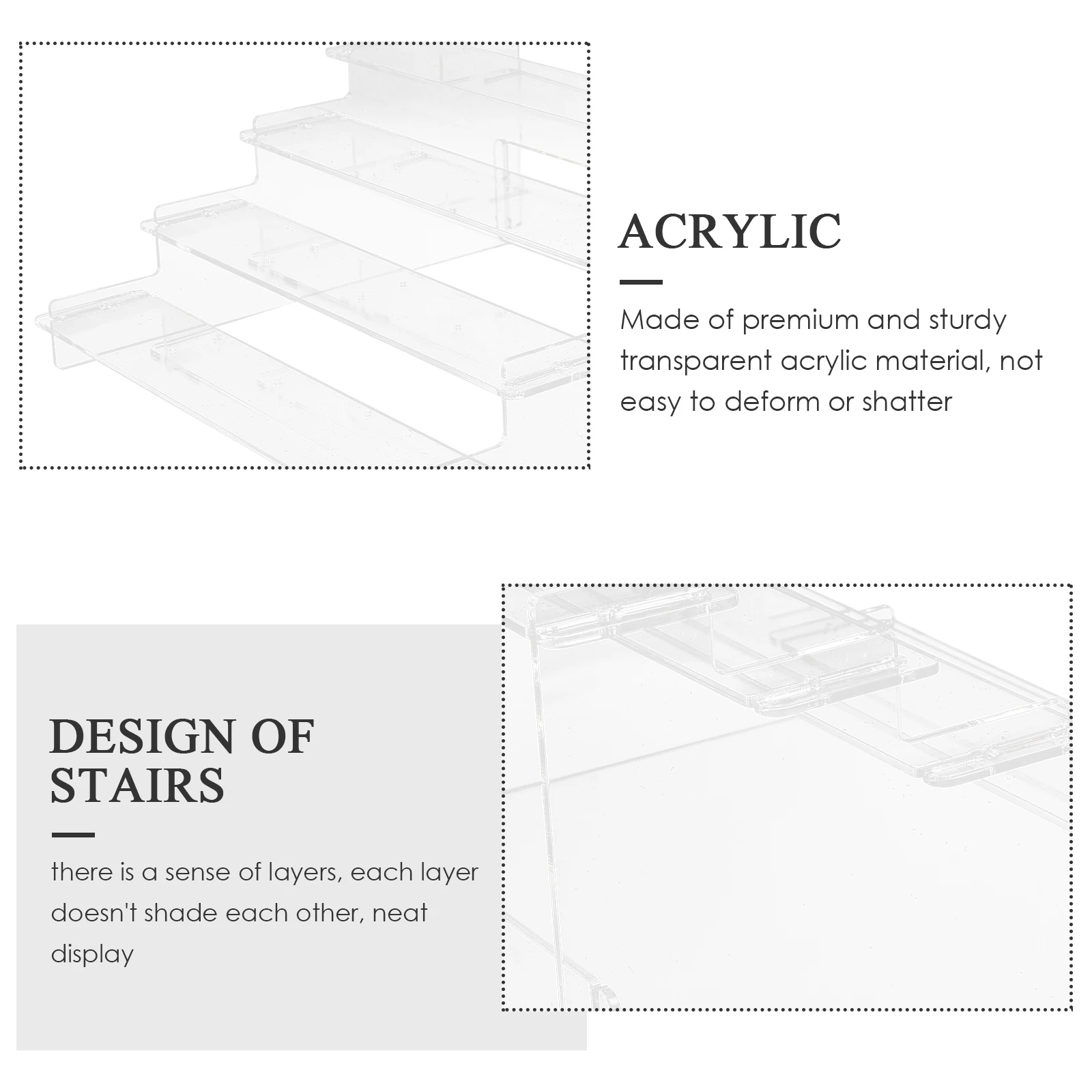 

Stair-Type Acrylic Display Rack Transparent Jewelry Stand Perfume Organizer Tiered Shelf Collectibles Showcase Multilayer