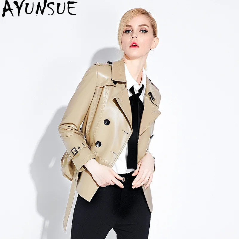 AYUNSUE 100% Sheepskin Genuine Leather Jacket Woman Motocycle Coat Slim Womens Jackets Spring Autumn Clothes Jaqueta De Couro