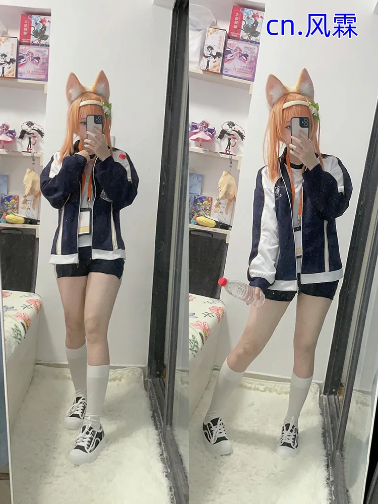 Iochi Mari Cosplay Costume Blue Archive  Loose Fit Casual Daily Gymnastics suit Customize Women sportswear Cosplay A