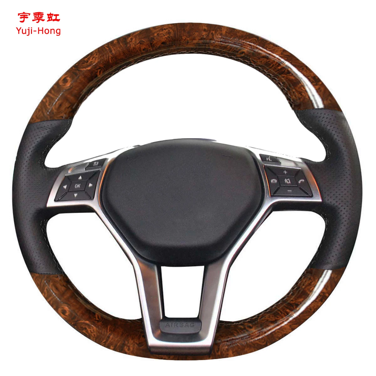 

Yuji-Hong Artificial Leather Car Steering Covers Case for Mercedes Benz C180 2013 CLA260 2014 Hand-stitched Carbon-fiber Cover