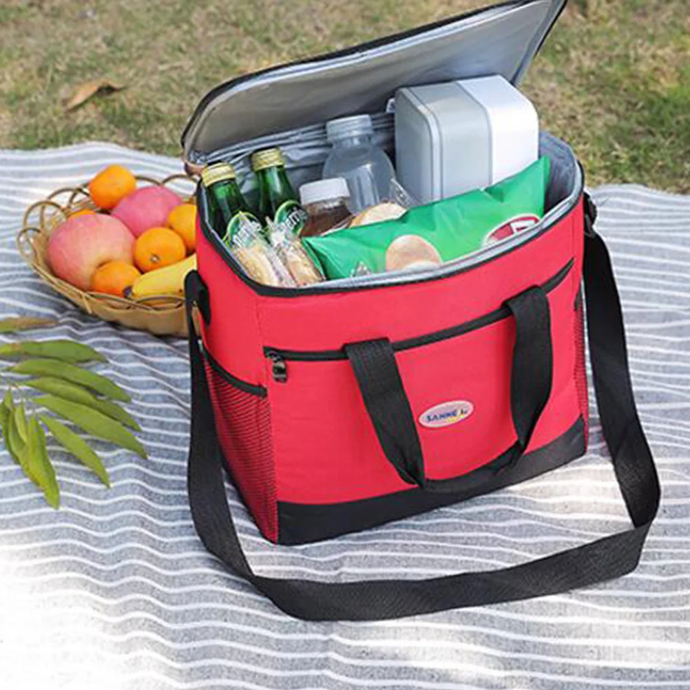 

16L Thermal Insulated Picnic Tote Bag Waterproof Food Cooler Bag Adjustable Shoulder Strap Wear Resistant Peva Lining Lunch