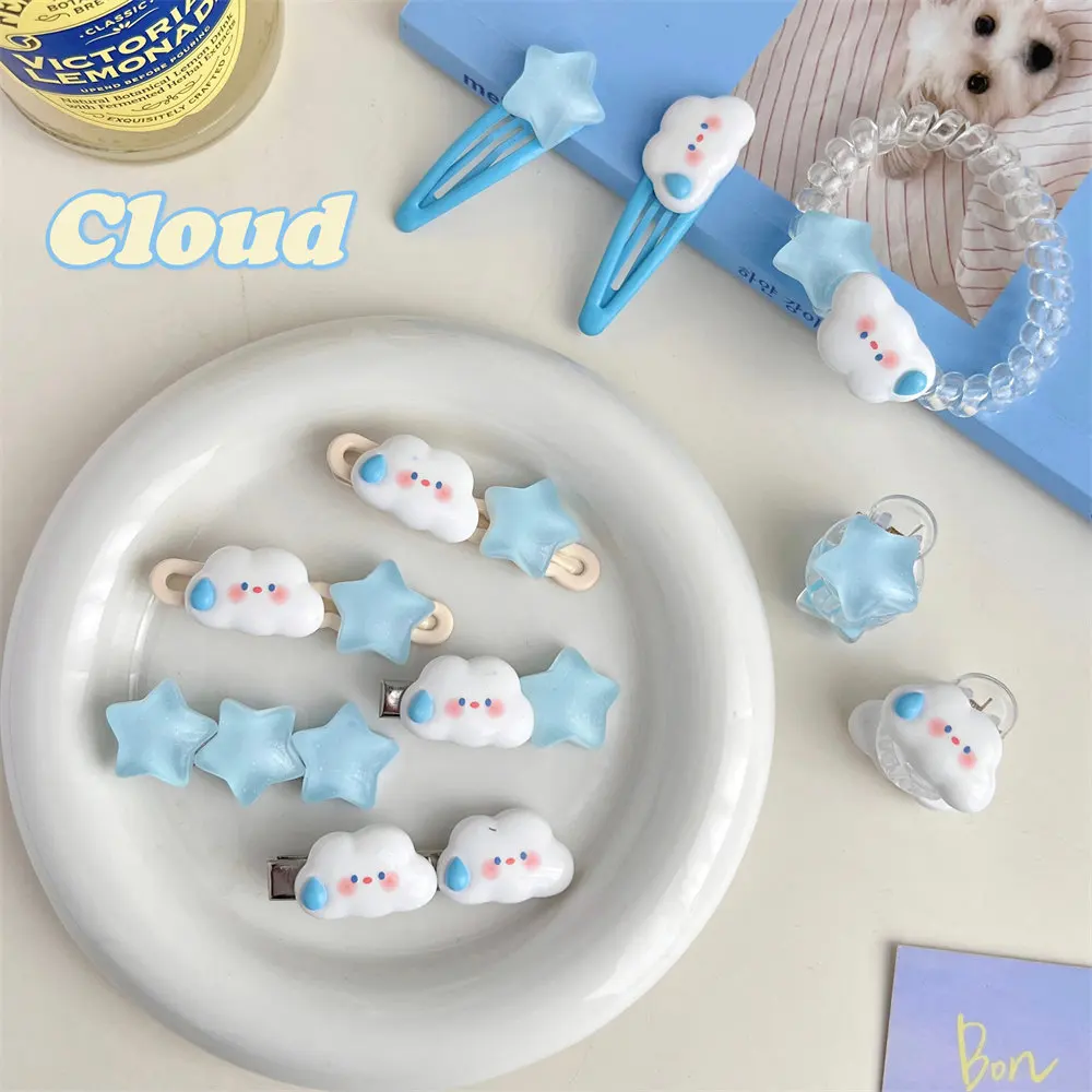 1pc Cute Cloud Star Bear Heart Hairpin Hair Clips For Women Girls Cartoon Cloud Barrettes Side Clip Headwear Hair Accessories