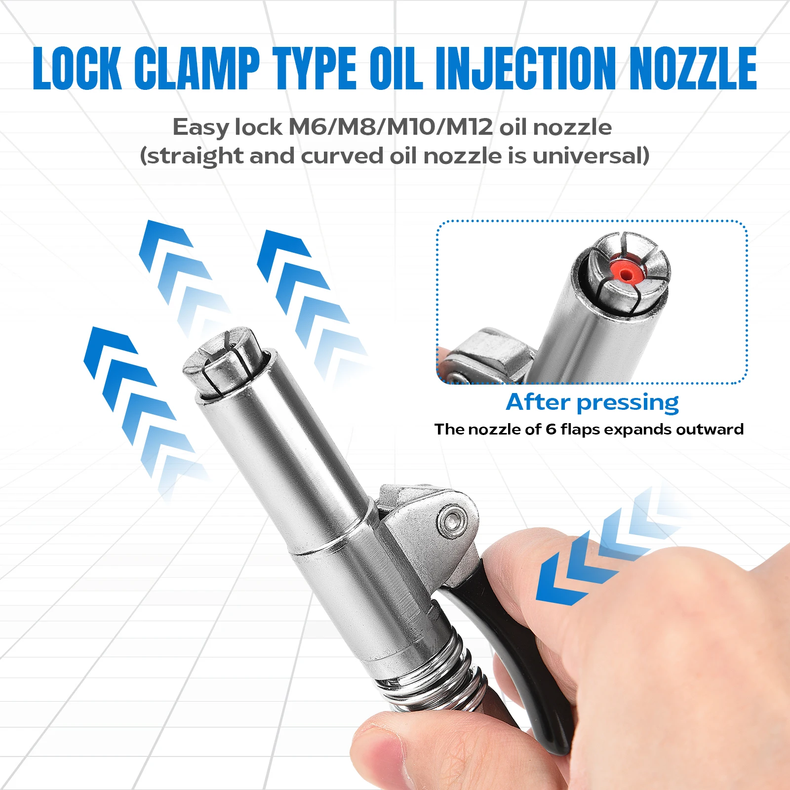 Grease Gun Coupler 10000 PSI Quick Locking and Release with 11.8 Inch Grease Coupler Hose for Standard 1/8