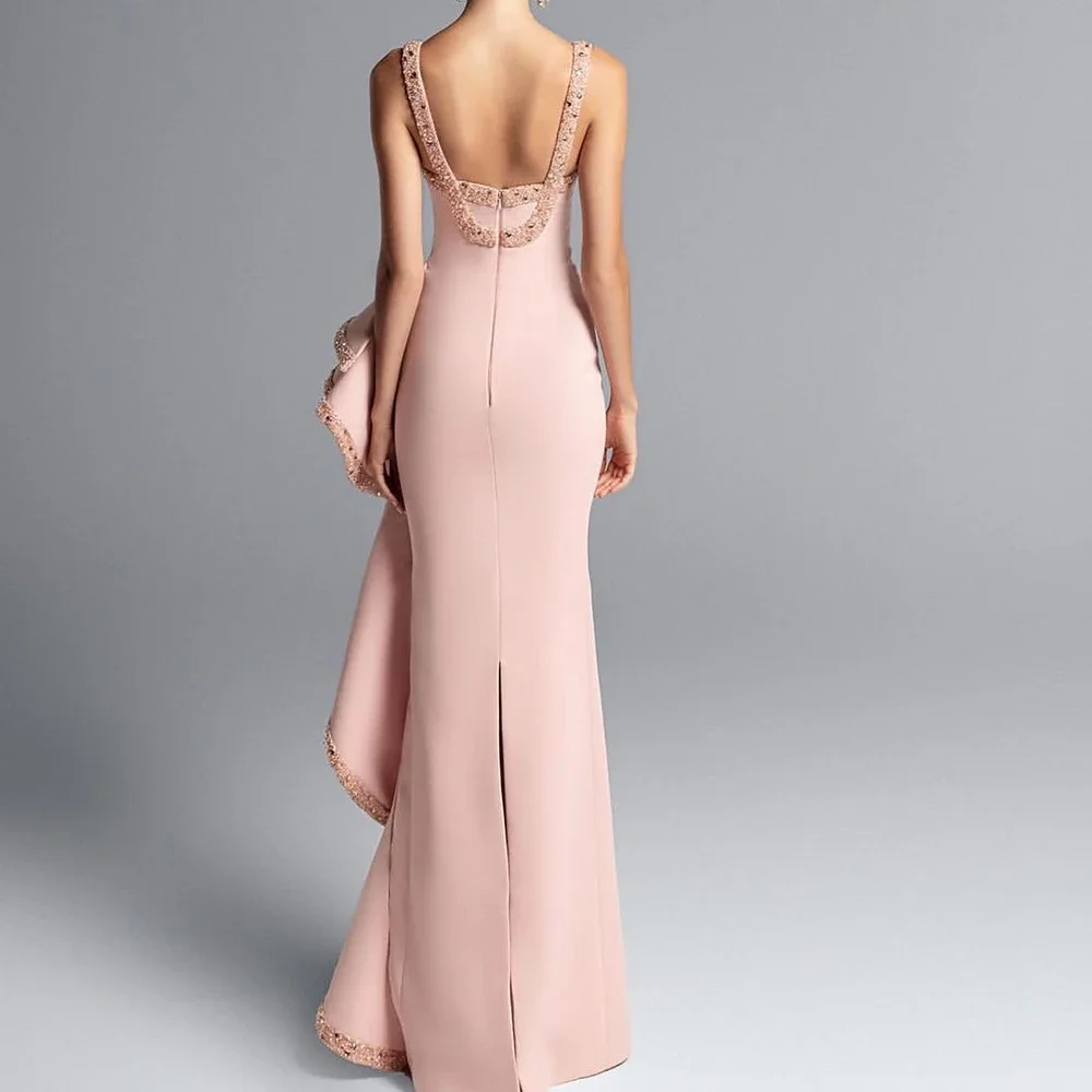 تخصيص مثير جيرسي حورية البحر السباغيتي الأشرطة مطرزة كريستال الديكور مساء اللباس أزياء أكمام فساتين مناسبة مخصصة