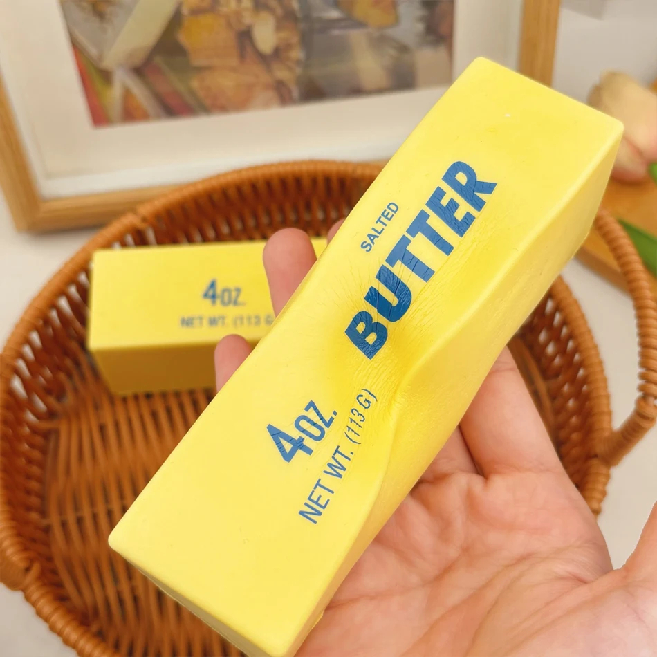 Slow Rebound Soft Butter Stick Realistic Silicone Squeeze Stress Relief Gadget Desk Office Accessory Funny Anti-Anxiety Gift