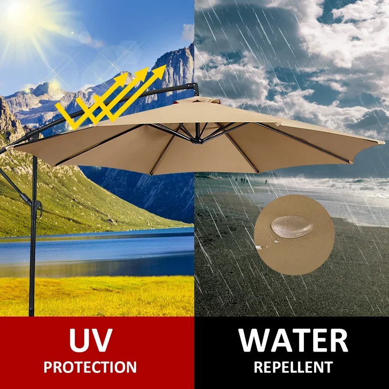 Parasol Cloth ONLY Umbrella Replacement Cloth Outdoor Garden Canopy Cloth Waterproof Umbrella Covers UV Protection Awning Cloth