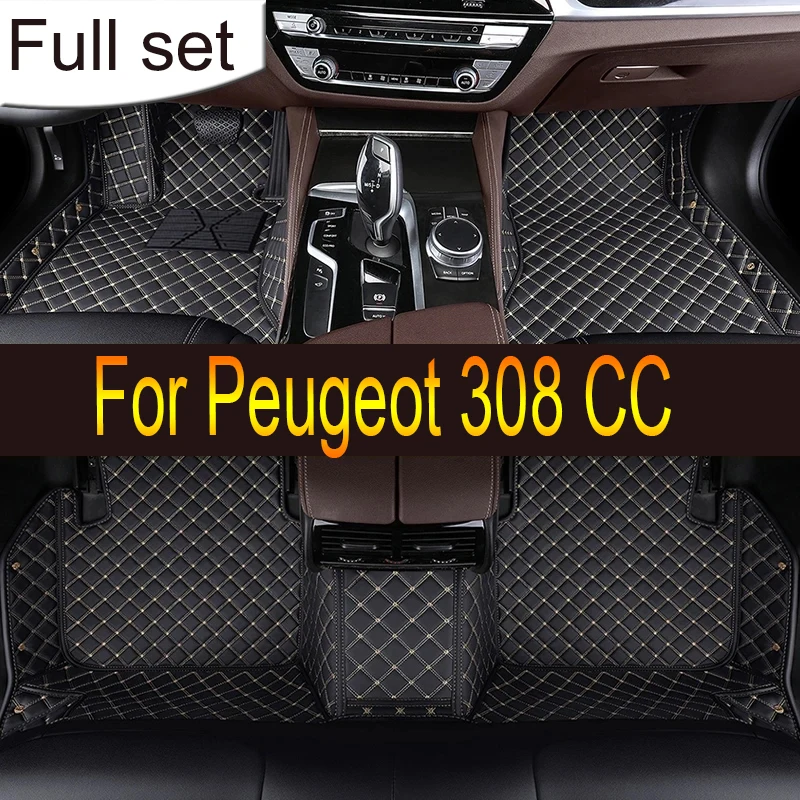 Car Mats Floor For Peugeot 308 CC T7 2008~2013 Waterproof Protection Carpets Leather Mat Cubre Pisos Para Autos Car Accessories