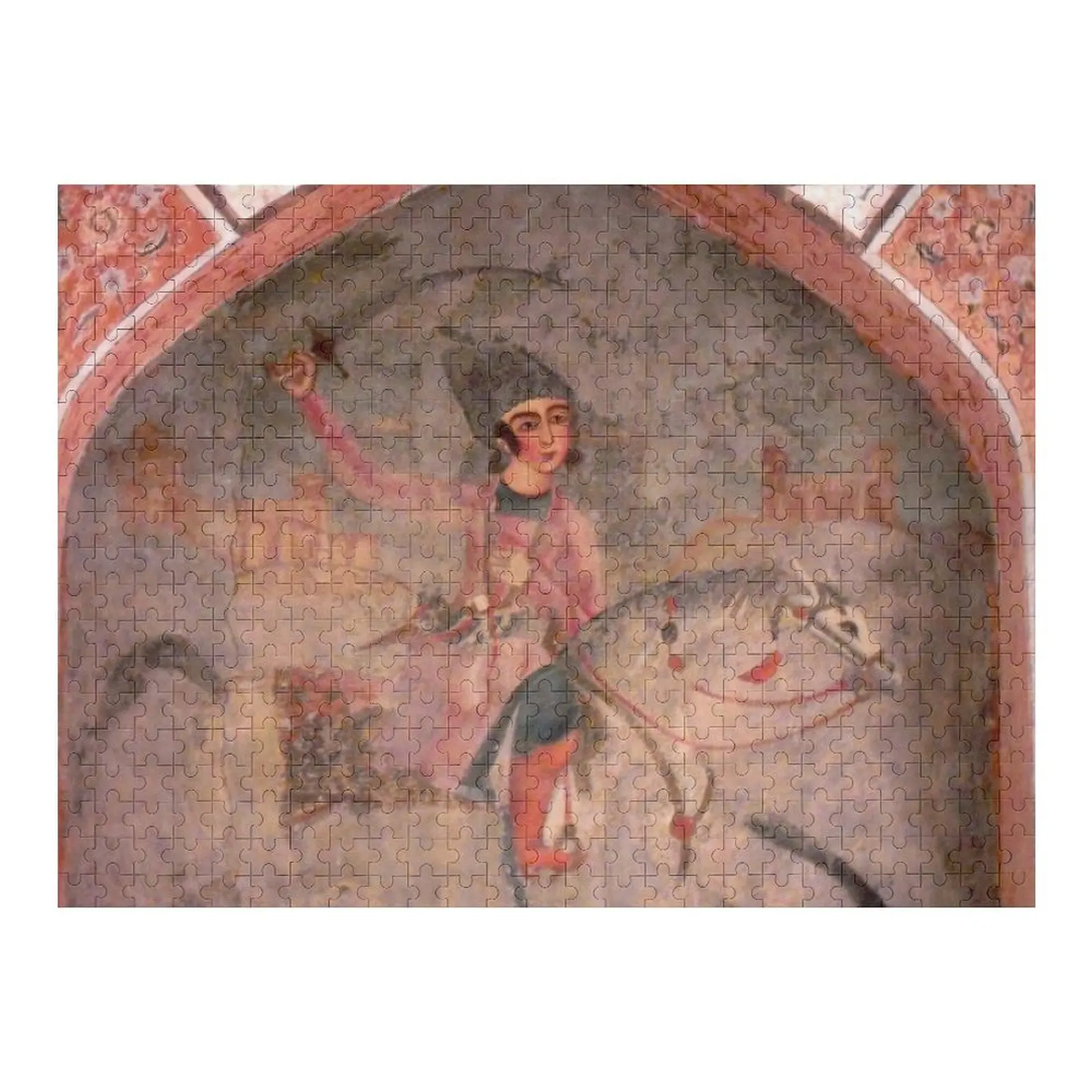 

Персидская миниатюрная фреска, средневековый воин, рыцарь на спине, головоломка, персонализированные подарки, деревянные животные, головоломка