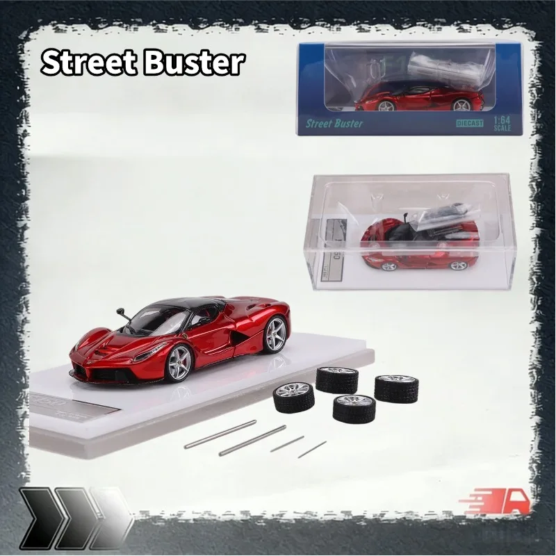 [In Stock] Street Buster 1/64 Diecast Supercar Model, Openable Butterfly Doors, Static Collectible Vehicle With Display Base