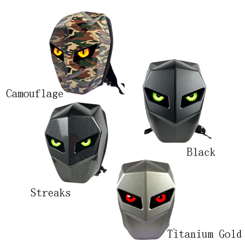 

LED Hard Shell Backpack Large Capacity Waterproof Luminous Laptop Bag Motorcycle Riding Helmet Backpack For Men Women