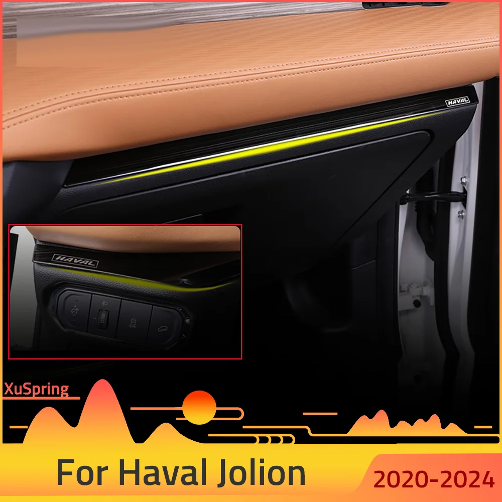 Car Center Control Edge Trim For Haval Jolion 2021-2024 LHD Console Bands Stickers Cover Accessories Interior Styling