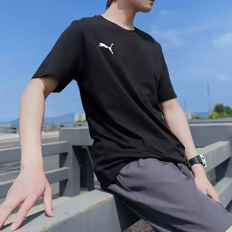 

PUMA Mens Crew Neck Cotton T Shirt Breathable Casual Sports Tee 658615-03/04