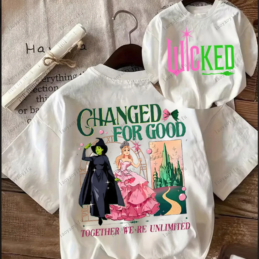 تي شيرت مطبوع برسومات فيلم شريرة لعام 2025-للجنسين من القطن برقبة دائرية وأكمام قصيرة ملابس الشارع الشهير تي شيرت هدية للنساء والرجال #3