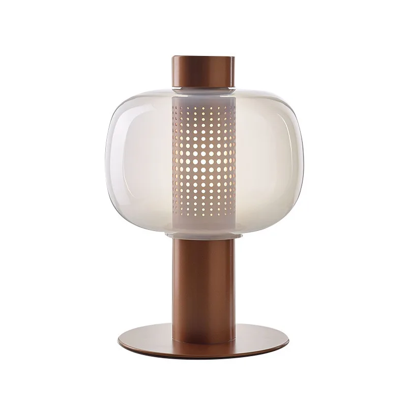 

Postmodern simple glass table lamp, Nordic creative personality study master bedroom light luxury lamp