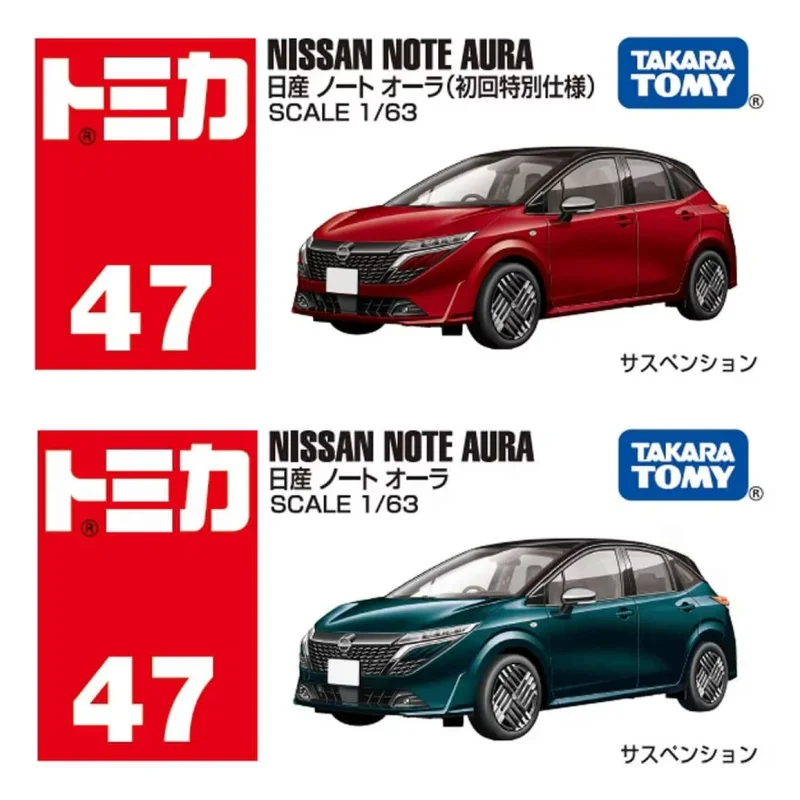 Takara Tomy Diecast Car Model Nissan Note Aura Number 47 Alloy Collectible Vehicle For Enthusiasts