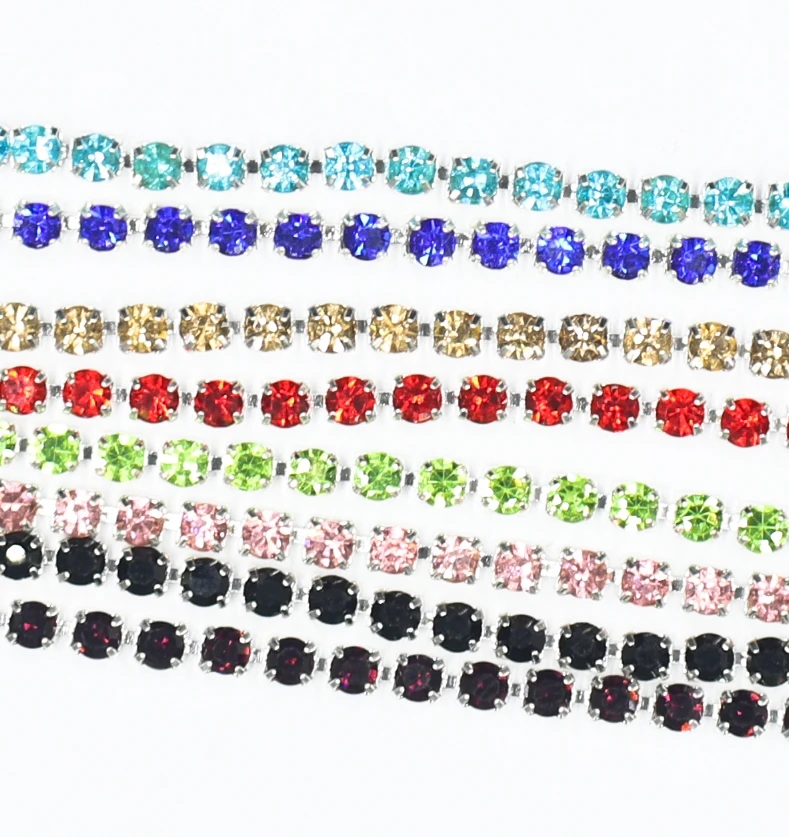 1Yard 10Yards/Roll SS6-SS18 Shiny Kristall Strass Kette Nähen-Auf Kleber-Auf Für Kleidung Schmuck bekleidung Zubehör Trim Tasse Kette