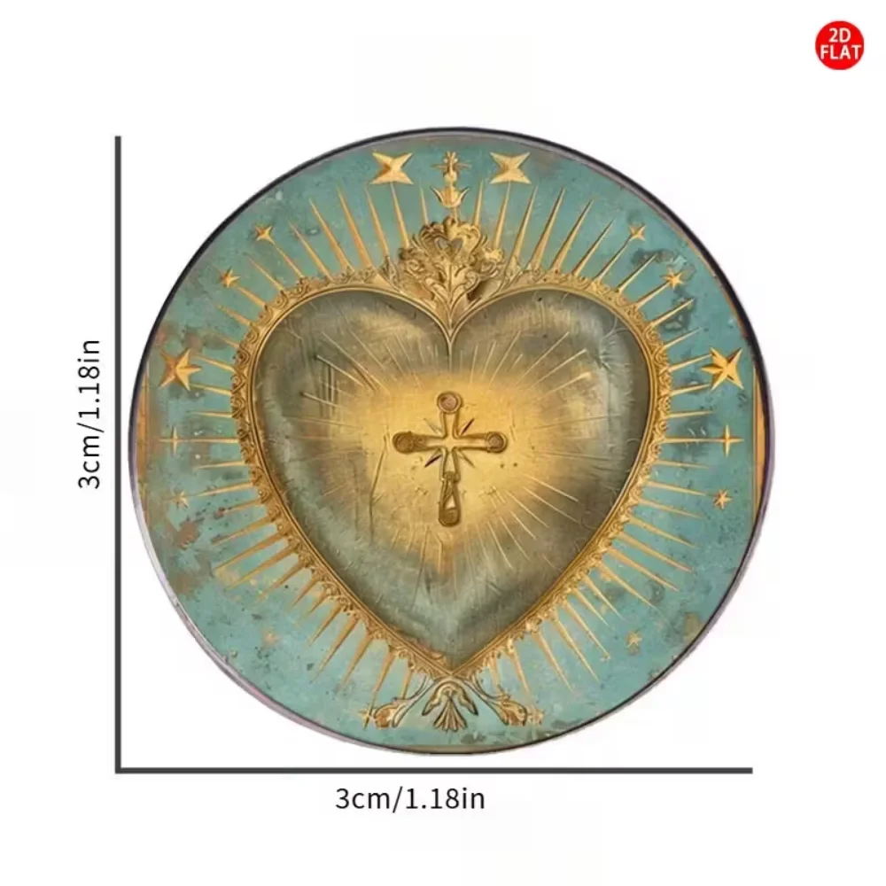Cross Sacred Heart Emblem Ray Emblem Tinplate Pins Stainless Steel Flat Dropper Pin Clothes Backpacks Decorative Accessories