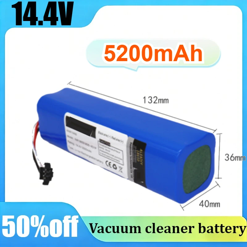 

Аккумулятор 14.4V 5200mAh для пылесосов Xiaomi, Viomi S9, Lydsto R1, Roidmi Eve Plus (сменный)