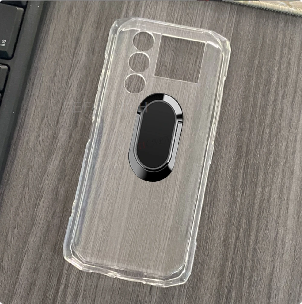 For Doogee Blade 20 6.6" Blade 20 Turbo 20 Play Ultra Back Ring Holder Bracket Phone Case Smartphone TPU Soft Silicone Cover