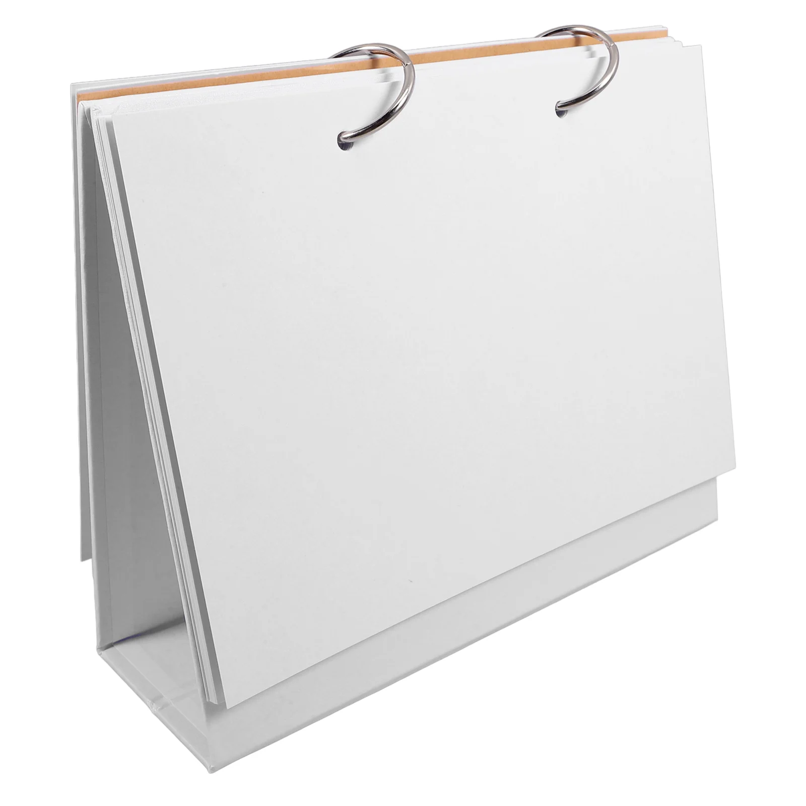 Yearly Agenda Calendar Undated Desk Blank Hand Painted Small White Flipped Empty Office