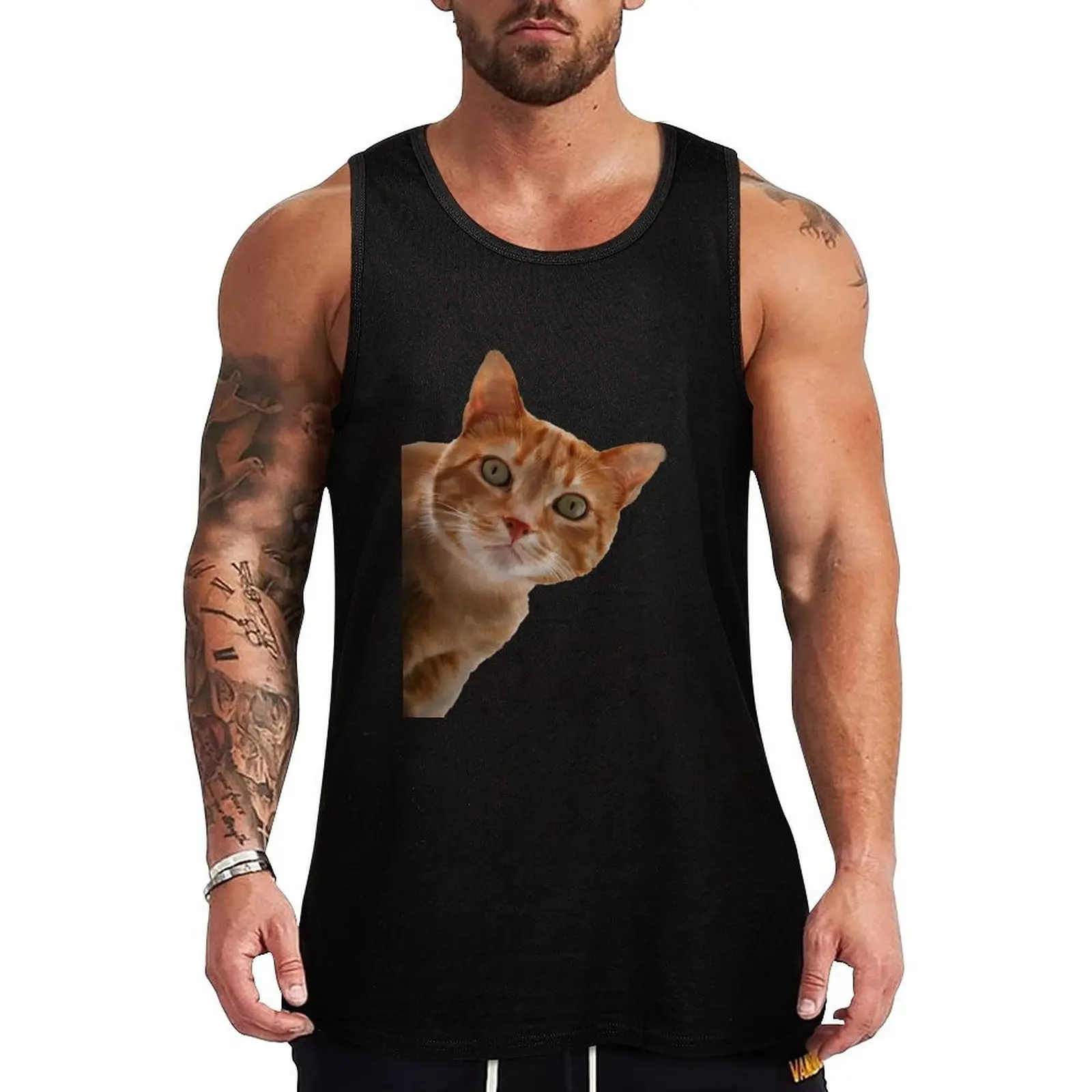 

Orange Tabby - Peek-a-boo - Painting Tank Top gym clothes man t shirts basketball