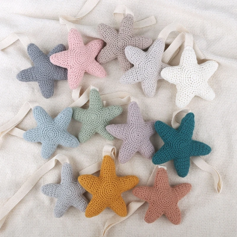 

1Pc Baby Pacifier Clip Pendant Crochet knitting Star Toy Dummy Chain Anti-drop Teether Organizer Holder Decors Infant Teething