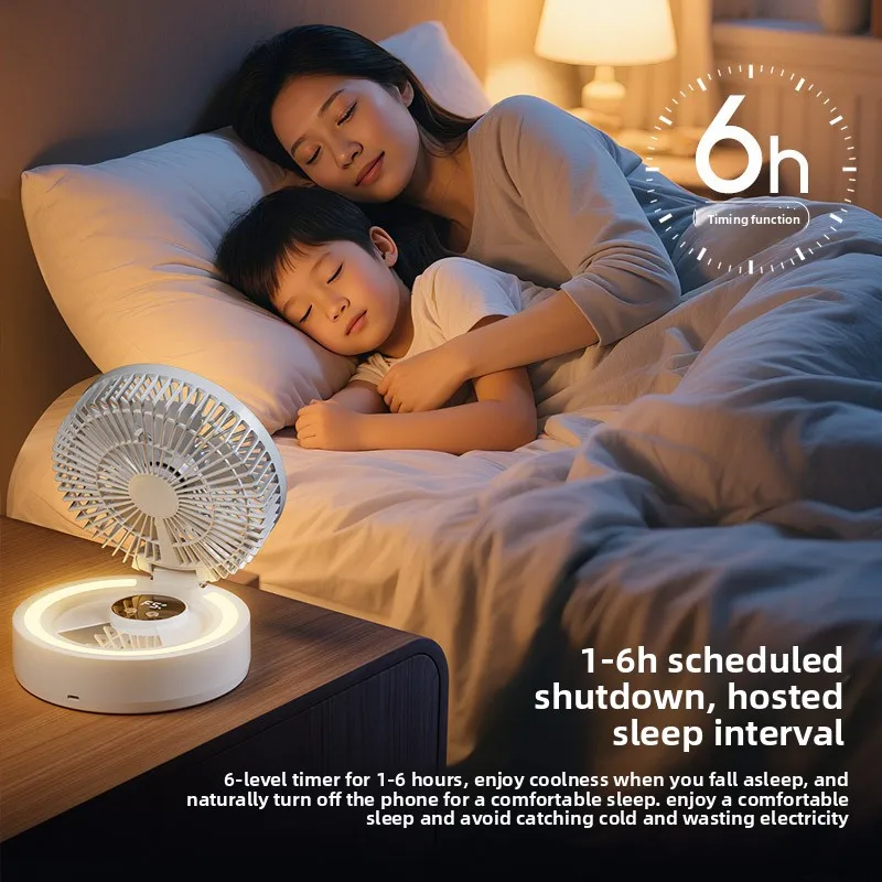 Foldable USB Fan with Mirror, Multifunctional Portable Fan Home Office Dormitory Mini Fan