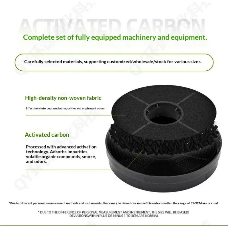 2PCS Carbon Filter for Cooker Hood 135x135x18mm Round, Recirculating Exhaust Fan, Easy Install