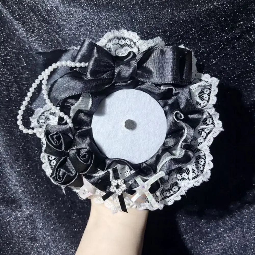 Kawaii DIY Lace Card Holder with Ribbon Lolita Lace Photocard Case Anime Idol Display Photo Protector Case Anime Accessory